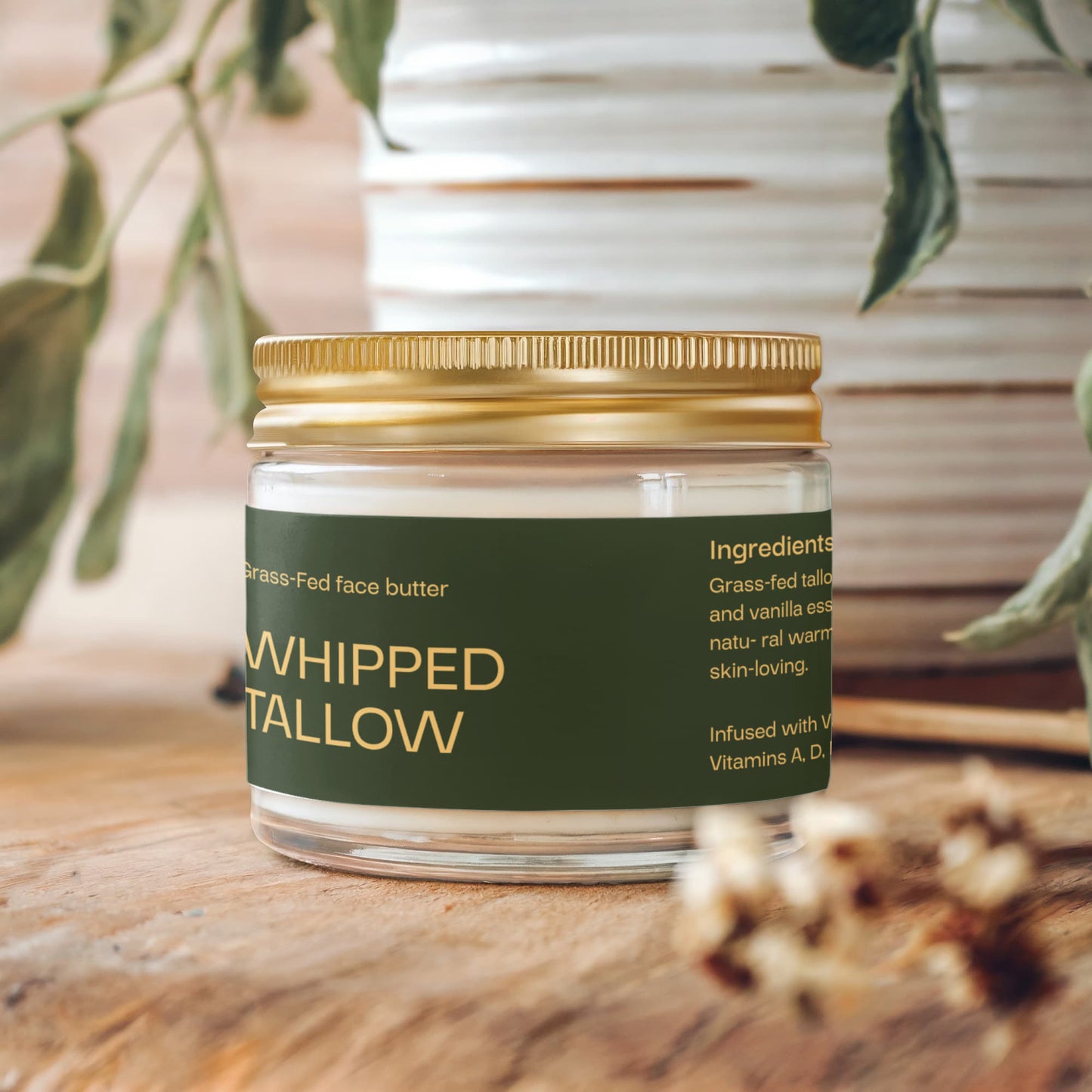 Whipped Grass-Fed Tallow Balm with Vanilla Bean